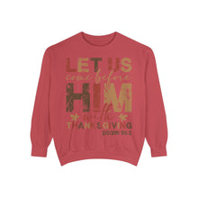 Load image into Gallery viewer, Cozy Faith Sweatshirt | Unisex Garment-Dyed Graphic Sweatshirt, Thanksgiving Apparel, Bible Verse Clothing, Church Wear, Fall Fashion