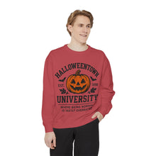 Load image into Gallery viewer, Halloween University Sweatshirt, Cozy Vintage Style, Unisex Apparel, Perfect for Fall, Gift for College Students