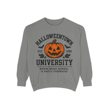 Load image into Gallery viewer, Halloween University Sweatshirt, Cozy Vintage Style, Unisex Apparel, Perfect for Fall, Gift for College Students