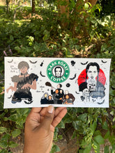 Load image into Gallery viewer, Wednesday Addams Coffee Cup Wrap: 16oz UV DTF Permanent Decal