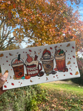 Load image into Gallery viewer, Fall Football Coffee UV DTF Cup Wrap: 16oz Libbey Glass Transfer