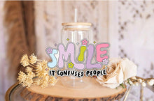 Load image into Gallery viewer, Smile UV DTF Vinyl Wrap | Colorful DIY Craft Sheet for Cups, Tumblers, and Gifts