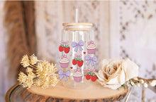 Load image into Gallery viewer, Strawberries &amp; Cupcakes UV DTF Vinyl Wrap | DIY Craft Sheet for Cups, Tumblers, and Gifts