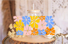 Load image into Gallery viewer, Floral Fusion UV DTF WRAP | colorful flower vinyl for crafts, cups and Diy projects