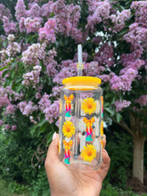 Load image into Gallery viewer, Alani Nu Inspired Libbey Glass Cup: Iced Coffee with Bamboo Lid &amp; Straw