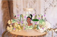 Load image into Gallery viewer, Frog Pond Princess Cup Wrap – Whimsical UV DTF Design