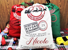 Load image into Gallery viewer, Personalized North Pole Santa Sack - Christmas Gift Bag (25"X19")