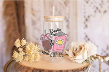 Load image into Gallery viewer, Books and Coffee UV Dtf | Libbey Wrap| Beer Can Wrap